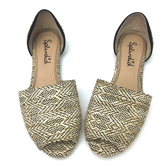 Splendid Akron Woven Rattan d'Orsay Peep-Toe Flats - Picture 2 of 9